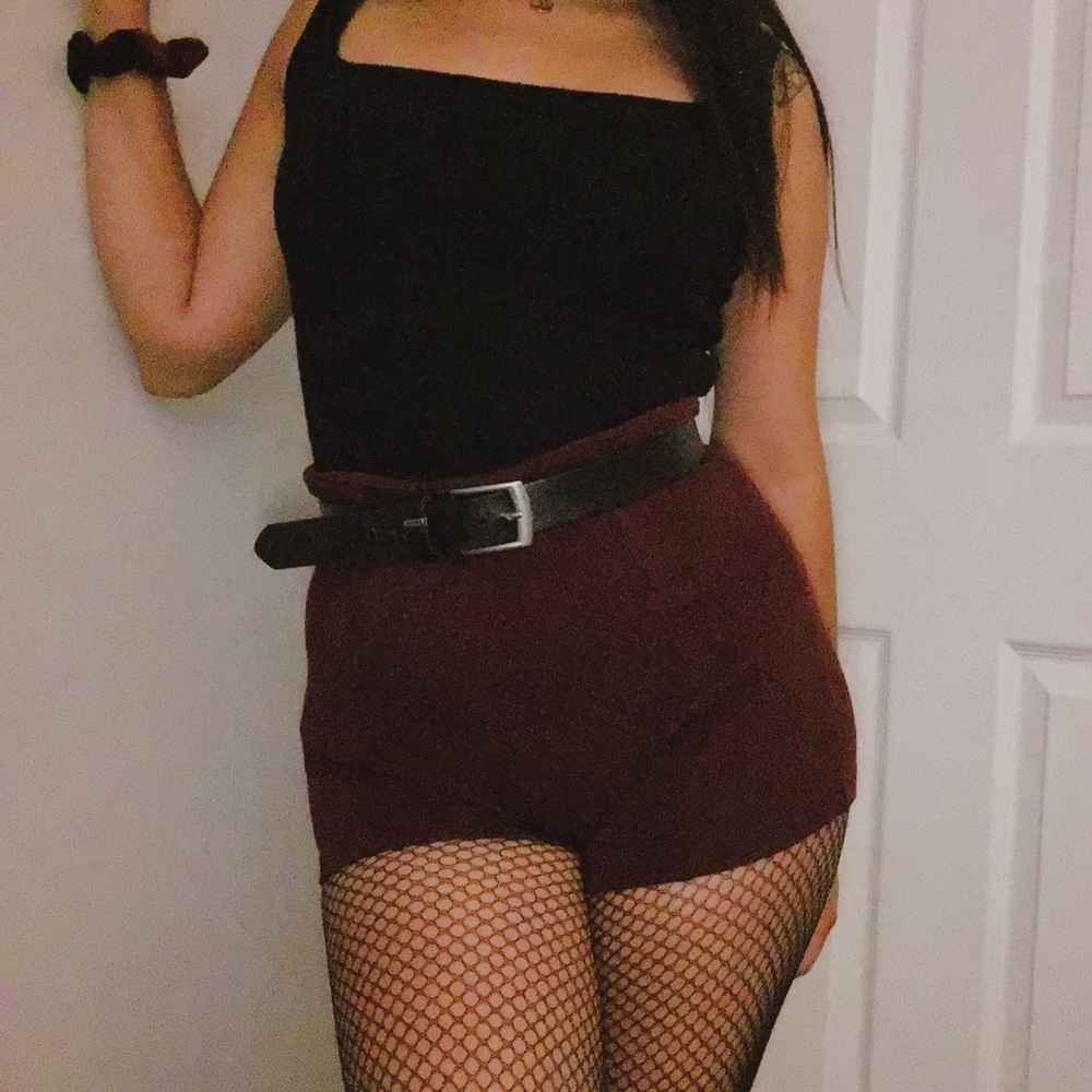 FOREVER 21 Burgundy High Waisted Shorts